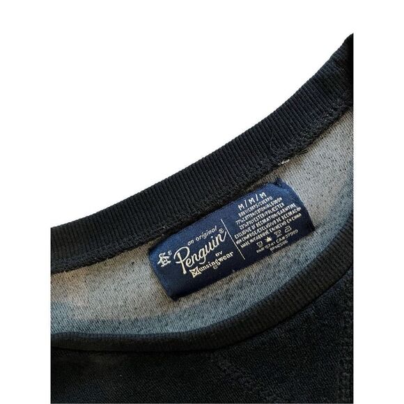 Original Penguin black velour  pullover crewneck - M - Picture 4 of 8